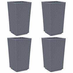 Helloshop26 - Jardinière bac lit surélevé plantes fleurs jardin terrasses lot de 4 32,5 x 32,5 x 57 cm PP gris 02_0039114 02_0039114 - gris 3000218