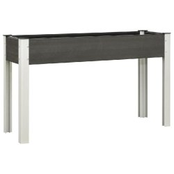Helloshop26 - Jardinière bac lit surélevé plantes fleurs terrasse jardin de jardin 120 x 40 x 75 cm WPC gris 02_0039344 02_0039344 - gris aluminium