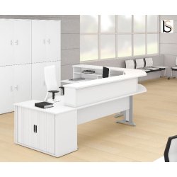 Bureau d'accueil SIGMA avec angle - Mobel Linea. - Blanc