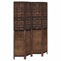 Décoshop26 - Paravent séparateur de pièce cloison 4 panneaux en bois de paulownia et bambou marron DEC030888 - marron 3000258179425