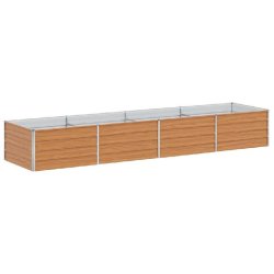 Helloshop26 - Jardinière surélevée en acier galvanisé style industriel chic jardin terrasse 320 x 80 x 45 cm en acier marron clair 02_0059024 - ma