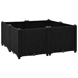 Helloshop26 - Jardinière lit surélevé plantes fleurs jardin 80 x 80 x 38 cm polypropylène noir 02_0000959 - noir 3000072951535