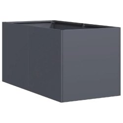 Helloshop26 - Jardinière rectangulaire élégante pour balcon jardin 40 x 80 x 40 cm stabilité accrue esthétique moderne en acier laminé à froid