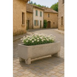Jardinière pour collectivités rectangulaire en béton - article 360