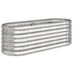 Helloshop26 - Jardinière bac lit surélevé plantes fleurs terrasse jardin de jardin acier enduit de poudre argenté Argent 02_0039718 - argenté aci