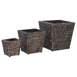 Helloshop26 - Jardinière lit surélevé plantes fleurs jardin 3 pcs Jacinthe d'eau marron 02_0001341 - marron acier 3000077121537