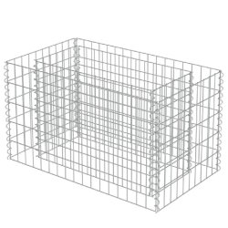 Helloshop26 - Jardinière lit surélevé plantes fleurs jardin à gabion acier galvanisé 90 x 50 x 50 cm 02_0001317 - acier 3000076881531