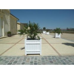 Bac orangerie laqué - en acacia avec 4 parois démontables de grandes dimensions