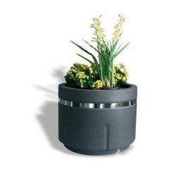 Jardinière JB0801 - Design moderne cylindrique - Ø810 mm - Fer et inox - Finition anticorrosion