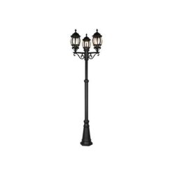 Lampadaire 3xE27, max. 60W, IP44, Fonte d'Aluminium Noir Mat - Trio - Elvo - noir 4017807543841