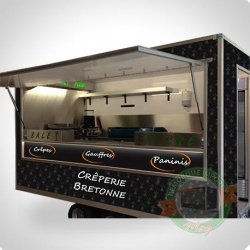 Remorque Food Truck neuve - panneau polyfont - rangement compact - dimensions 400x200x220 cm - BASE 400