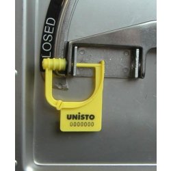 Scellé de sécurité Unisto Padlock 2 - indicateur de fraude en polypropylène avec crochet 2.2 mm et personnalisation