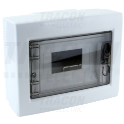 Tableau en saillie - porte plate transparente - 1x8 modules (8 modules) - IP40 - dimensions 195x240x90mm