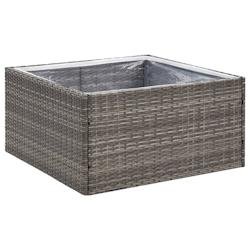 Helloshop26 - Jardinière bac lit surélevé plantes fleurs terrasse jardin 80 x 80 x 40 cm Résine tressée gris 02_0037908 - gris acier 3000217793778