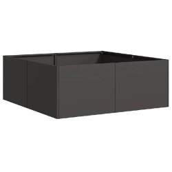 Helloshop26 - Jardinière carrée moderne pour extérieur balcon jardin 80 x 80 x 30 cm avec fond ouvert en acier noir 02_0051582 02_0051582 - vert ac