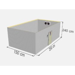 Chambre froide positive industrielle - TD CR-009 - Isolation en panneaux polyuréthane - 9 m³ - 240 cm de hauteur