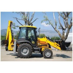 Tractopelle gamme standard, profondeur de fouille 5460 mm, idéale pour les gros travaux routiers, aménagements de plateformes - disponible en location