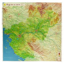 Cartes géographiques - Pays de la Loire - 42 x 42 cm - Informations détaillées sur la région