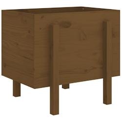 Helloshop26 - Jardinière bac lit surélevé plantes fleurs terrasse jardin 62 x 50 x 57 cm bois massif de pin marron 02_0037763 - marron Bois massif