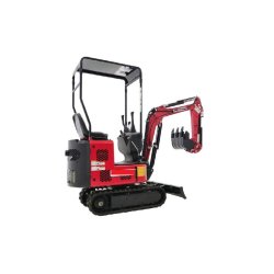 Mini-pelle étroite diesel, sur chenilles, châssis réglable, bras d'excavation pivotant & joystick