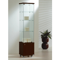 Vitrine colonne 4/18LMVA - rangement, éclairage, verre trempé, couleur wengé