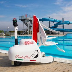 Élévateur mobile pour piscine Panda Pool - système de frein automatique intégré - 8 niveaux de sécurité - dimensions compactes