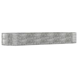 Helloshop26 - Jardinière bac lit surélevé plantes fleurs terrasse jardin de jardin argentéacier enduit de poudre Argent 02_0039765 - argenté acie