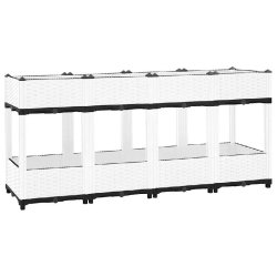 Helloshop26 - Jardinière bac lit surélevé plantes fleurs terrasse jardin 160 x 40 x 71 cm polypropylène gris 02_0039219 02_0039219 - gris 30002184