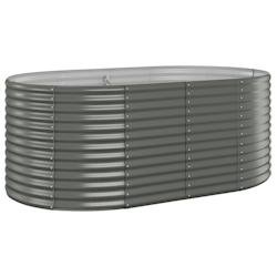 Helloshop26 - Jardinière bac lit surélevé plantes fleurs terrasse jardin de jardin acier enduit de poudre 175 x 100 x 68cm gris 02_0039590 - gris a