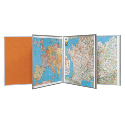 Panneaux pivotants muraux en aluminium - Jusqu'à 6 cadres et 12 faces visibles - Compatible avec cartes géographiques, tableaux et plannings