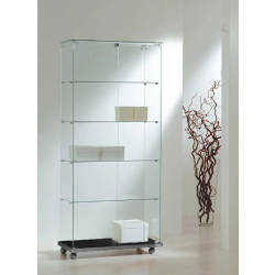 Vitrine d'exposition 8/18EVA - Noir - Armoire vitrée avec serrure et 4 tablettes amovibles