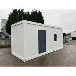 Container aménagé en bureau - salle de bain et espace de rangement - 6000 mm x 2430 mm x 2791 mm - cadre blanc