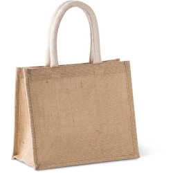 Sac réutilisable style cabas en toile de jute - modèle moyen - Réf: KI0273 - Kimood