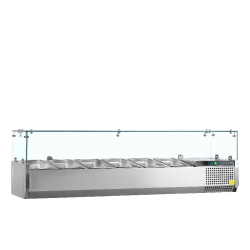 Vitrine réfrigérée GN1/4 GVC33-120 Inox L1200mm 32373 TEFCOLD
