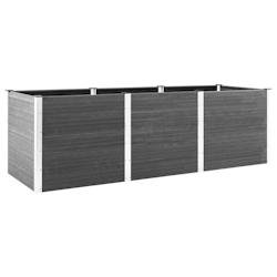 Helloshop26 - Jardinière bac lit surélevé plantes fleurs terrasse jardin de jardin 300 x 50 x 91 cm WPC gris 02_0039428 - gris aluminium 3000218628789
