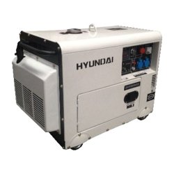 Groupe électrogène industriel DHY8000SE - Hyundai - Diesel 500W à 6000W - Monophasé - Démarrage électrique - Silencieux 70dB