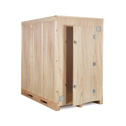 Caisse garde-meuble en bois avec porte 80 x 200 cm - DROUIN - Conteneur avec porte