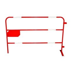 Barrière de chantier TP - D.25*1.2mm - Rouge - Longueur 1500mm - Hauteur 1000mm - 6 bandes rétro-réfléchissantes