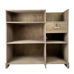 Comptoir accueil Héritage L119xP59xH110cm - pin vieilli sablé