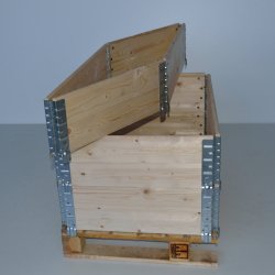 Rehausse palette en bois pliable certifiée PEFC - 600x800mm - Plancher plein - Sapin du Nord