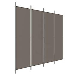 Décoshop26 - Paravent séparateur de pièce cloison 4 panneaux 200 x 200 cm tissu anthracite et fer DEC030825 - 3000258141163