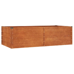 Helloshop26 - Jardinière bac lit surélevé plantes fleurs terrasse jardin de jardin rouillé 160 x 80 x 45 cm acier corten marron 02_0039864 - marro