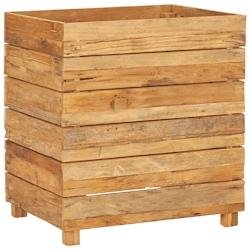 Helloshop26 - Jardinière lit surélevé plantes fleurs jardin 50 x 40 x 55 cm bois de teck recyclé et acier 02_0000938 - Bois massif 3000072731533