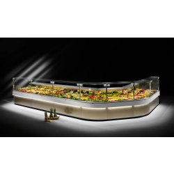 Vitrine réfrigérée à vitrage droit - inox AISI304 - avec ou sans réserve - froid ventilé