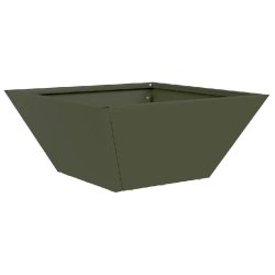 Helloshop26 - Cache-pot de jardin moderne trapézoïdal 35 x 35 x 15 cm pour entretien minimal en acier vert olive 02_0052360 - vert métal 3000237376890