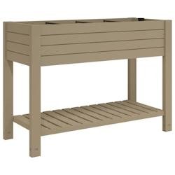 Helloshop26 - Jardinière bac lit surélevé plantes fleurs terrasse jardin de jardin clair 110 x 45 x 79 cm polypropylène marron 02_0039784 - marron