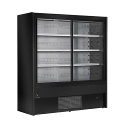 Vitrine murale self noire portes coulissante vitrés 1200 mm - ZPANAM120PV