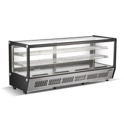 Vitrine réfrigérée positive de comptoir noire 268 Litres PREMIUM - GOLDINOX - inox 3701770829316