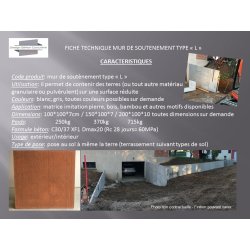 Mur de soutènement sur-mesure type L - stabilisation en béton personnalisé