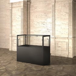 Vitrine Museum métal Table Coffre 120x60xH105cm - noir